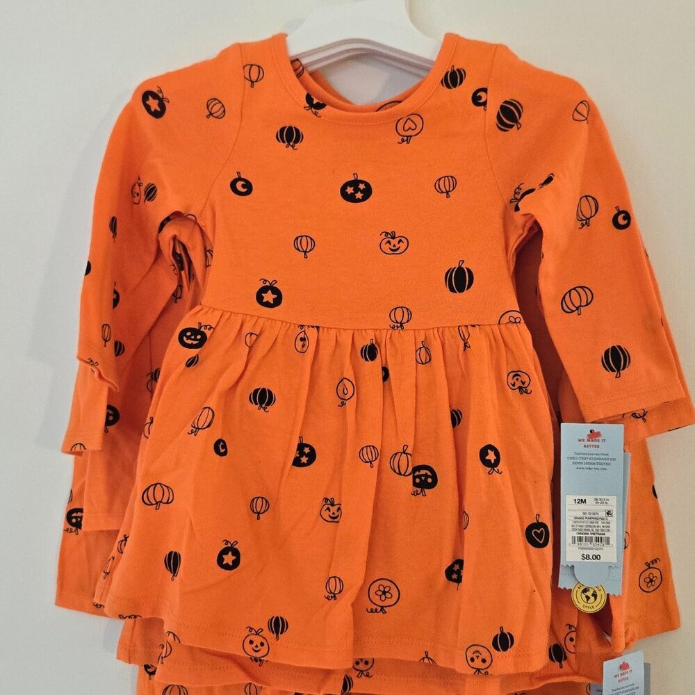 Cat&Jack orange halloween dress 18m, 4t and 5t